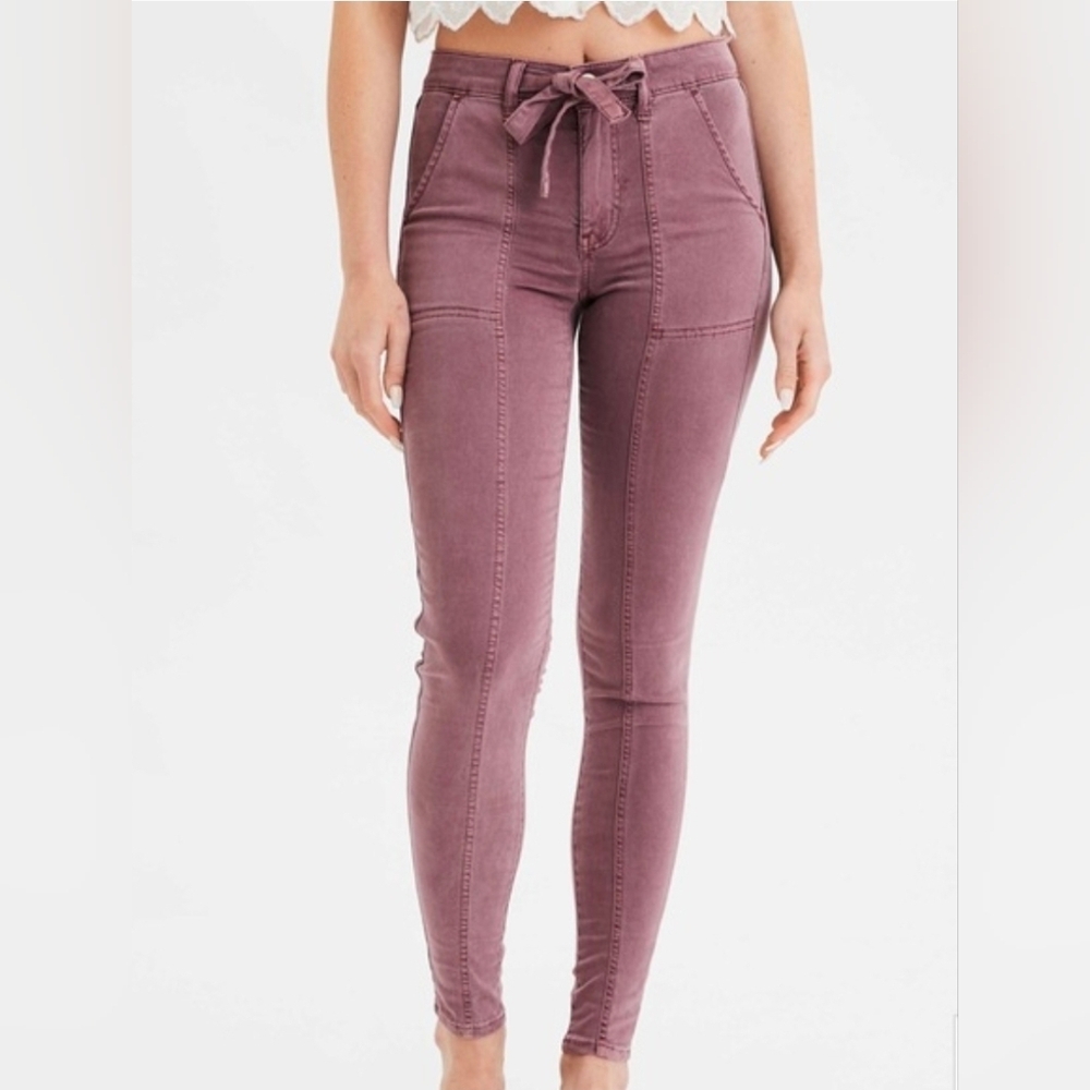 American Eagle Hi-Rise Jegging Slim Fit Super Stretch Size 2 Short Mauve